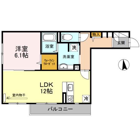 モメントブリーシュフル(1LDK/3階)の間取り写真
