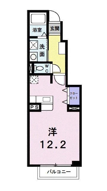 ミルトミッテ(ワンルーム/1階)の間取り写真