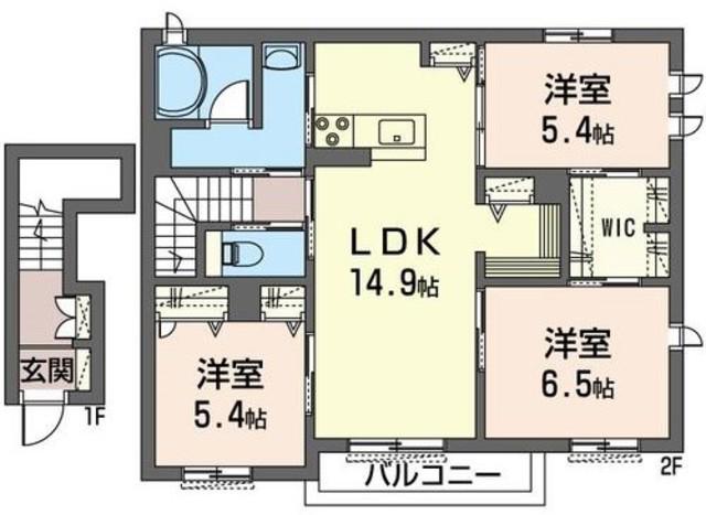 SHAMAISON ショコラ(3LDK/2階)の間取り写真