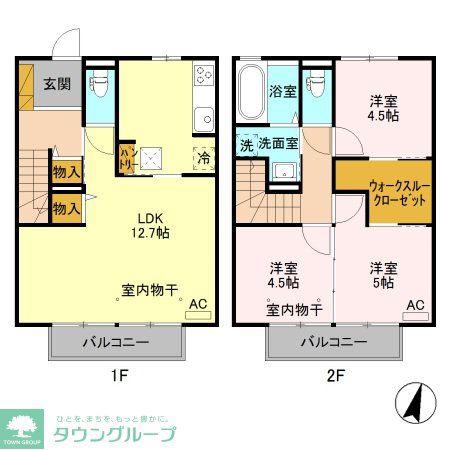 湘南新宿ライン高海 新前橋駅 徒歩50分 2階建 築8年(3LDK/2階)の間取り写真