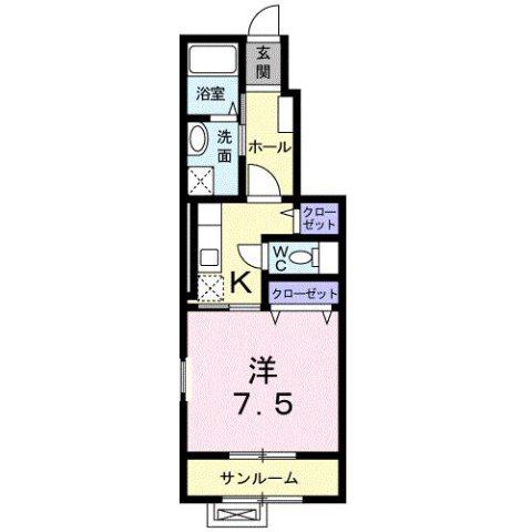 ルミナス T&S(1K/1階)の間取り写真