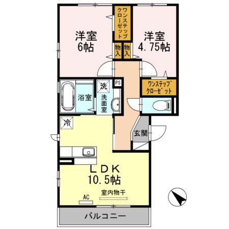 セジュールエスト壱番館(2LDK/3階)の間取り写真