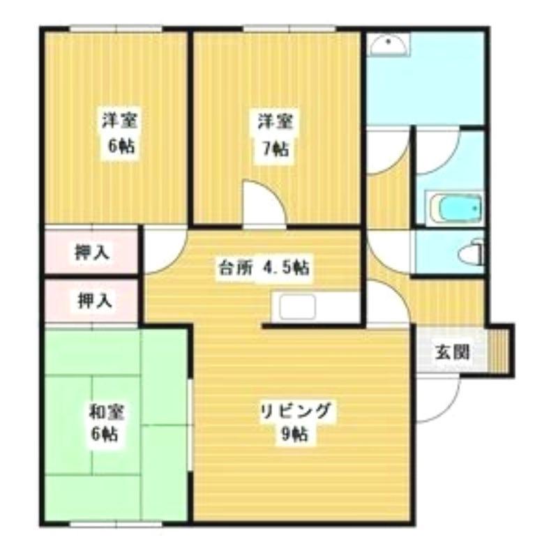 キャッスル(3LDK/2階)の間取り写真