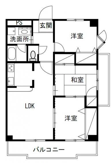 エーペックス宇多津(3LDK/6階)の間取り写真