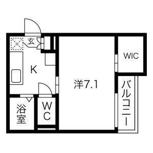 VILLA桜本町(1K/2階)の間取り写真