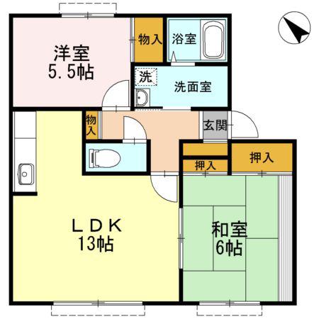 ミーツハオスKII(2LDK/2階)の間取り写真