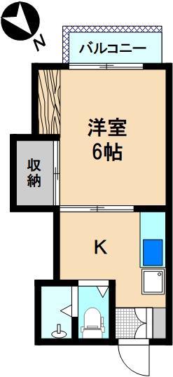 ハイクオリティハイツ金子(1K/4階)の間取り写真