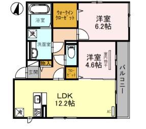 トルチェピーノ(2LDK/3階)の間取り写真