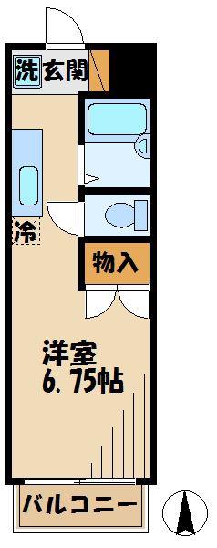 サンブリッジN(1K/1階)の間取り写真