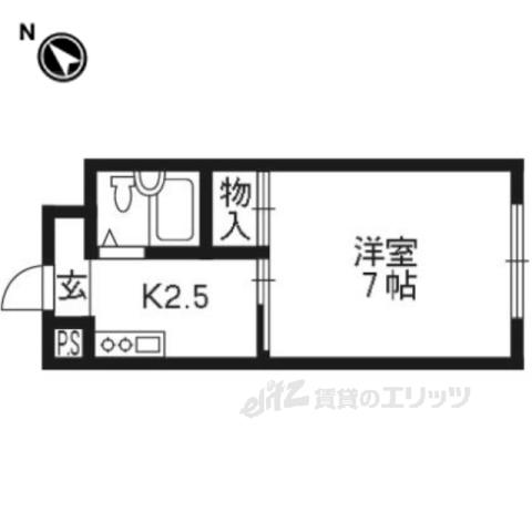 上笠東ハイツ(1K/1階)の間取り写真