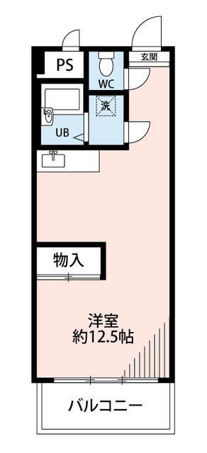 ソレイユ千歳(ワンルーム/6階)の間取り写真