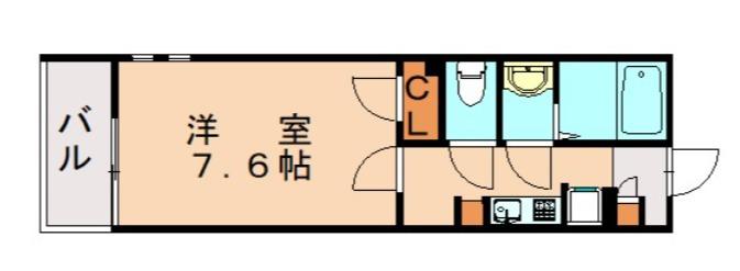 クレイノウィステリア(1K/4階)の間取り写真
