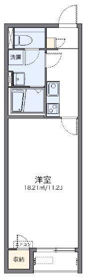レオネクストクレール国分寺(1K/1階)の間取り写真
