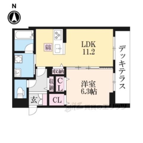 シャーメゾンリアン富雄元町(1LDK/1階)の間取り写真