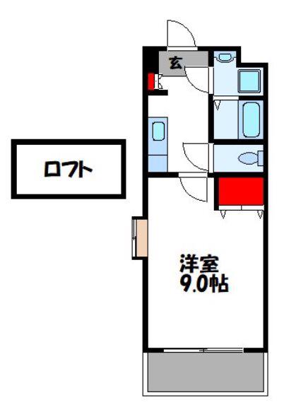 サンティール内橋(1K/2階)の間取り写真