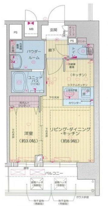 プレリス阿波座BLOOM(1LDK/12階)の間取り写真