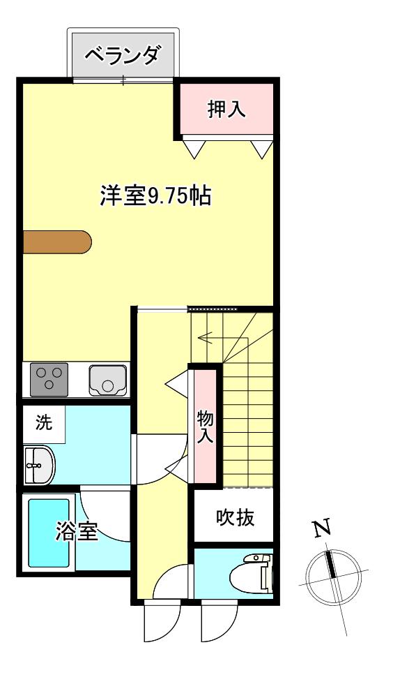 ファミリーコートI(ワンルーム/2階)の間取り写真