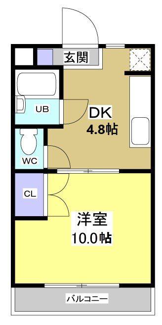 ローラン ギャロス(1DK/3階)の間取り写真