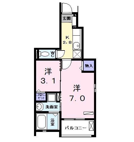 AT・ヴィレッジ(2K/1階)の間取り写真