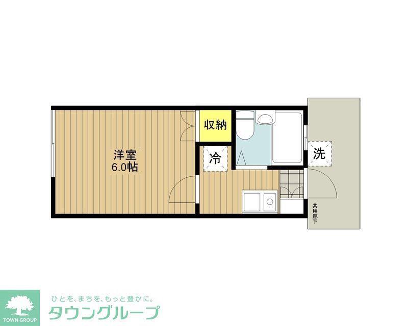ジュネパレス野田(1K/2階)の間取り写真