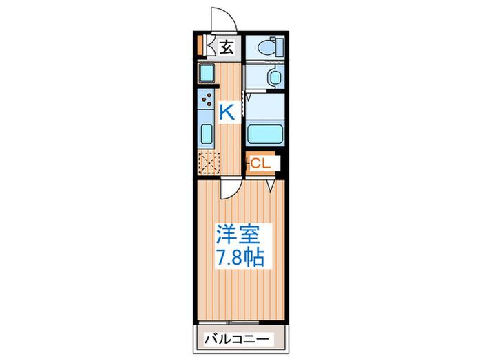 AIRLIX国際センター(1K/1階)の間取り写真