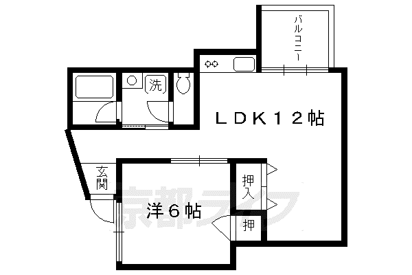 リアライズ衣笠(1LDK/4階)の間取り写真