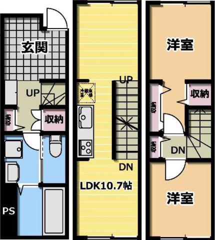 MOK-TERRACE GYOUTOKU(2LDK/1階)の間取り写真