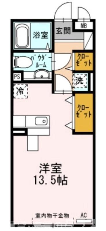 グッドフィールドⅡ(1K/1階)の間取り写真