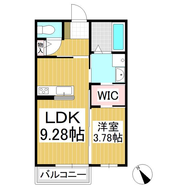 ポン・テ・マローネ B(1LDK/2階)の間取り写真