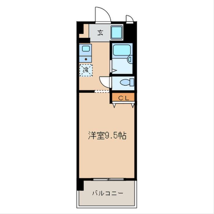 プランドール(ワンルーム/4階)の間取り写真