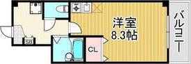 エレガンス西宮(ワンルーム/6階)の間取り写真