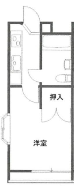 Kコーポ(1K/1階)の間取り写真