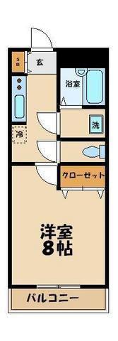 ミレニアム経堂(1K/2階)の間取り写真