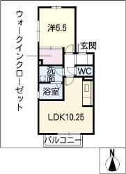 ライフステージII(1LDK/2階)の間取り写真