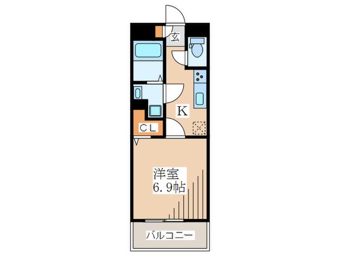 リコルテ立川(1K/2階)の間取り写真
