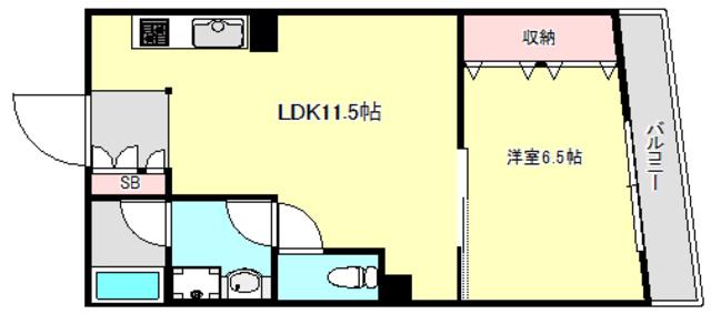 柳原ビル(1LDK/2階)の間取り写真