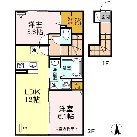TRANQUILO(2LDK/2階)の間取り写真