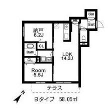ボナ ベルス千里中央(1SLDK/2階)の間取り写真