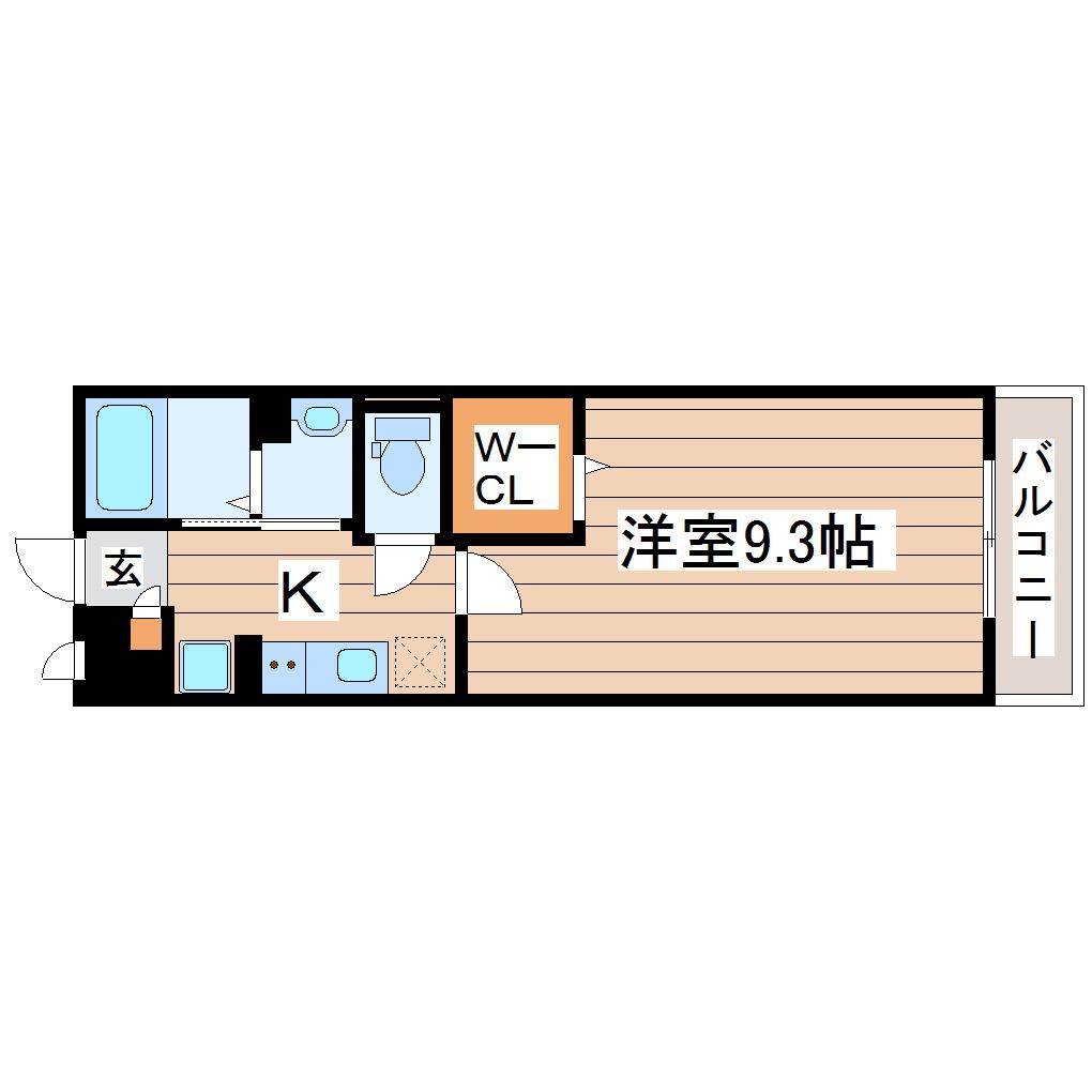 D-ROOMあすと長町IV(1K/1階)の間取り写真