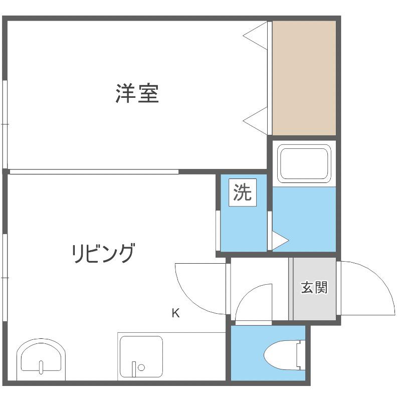 セントラル6(1DK/2階)の間取り写真