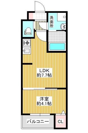 カーサフォルトゥナート羽曳野II(1LDK/3階)の間取り写真