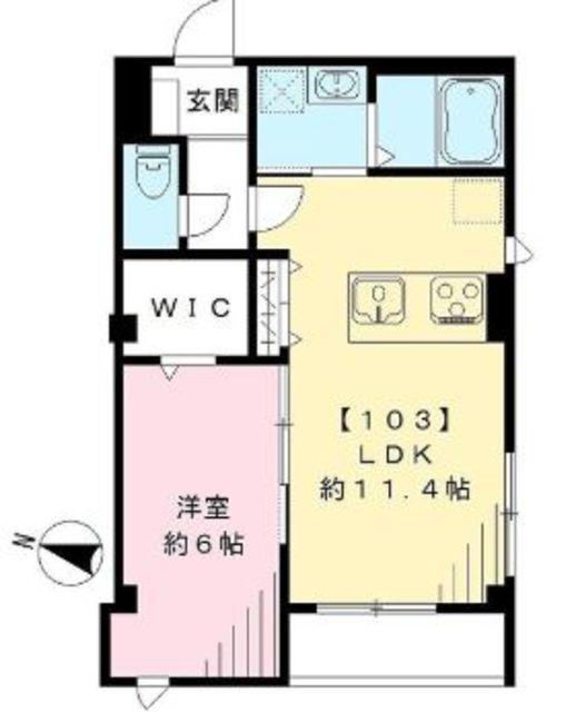 ノース SIDE11(1LDK/2階)の間取り写真