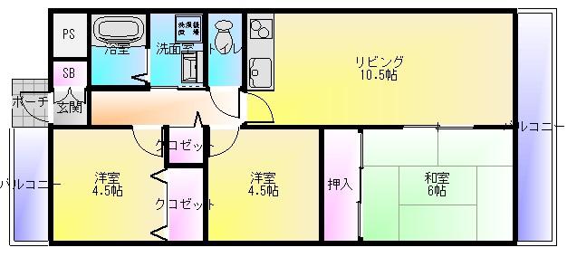 ドゥヴァンルパルク(3LDK/1階)の間取り写真