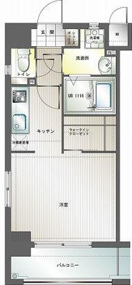 エンクレスト博多III(1K/2階)の間取り写真