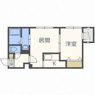 プリオール北27条(1LDK/2階)の間取り写真