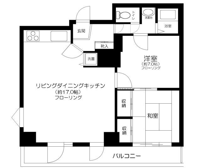 ニューライフ西早稲田(2LDK/6階)の間取り写真