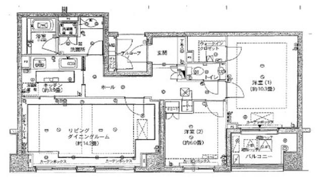 レジオン白金クロス B(2LDK/3階)の間取り写真