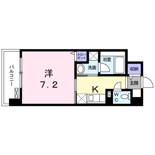 プランタン・ボー田園調布(1K/2階)の間取り写真