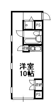 テライム(1K/3階)の間取り写真