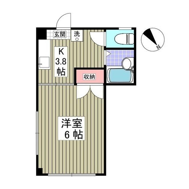 国松ビル(1K/2階)の間取り写真